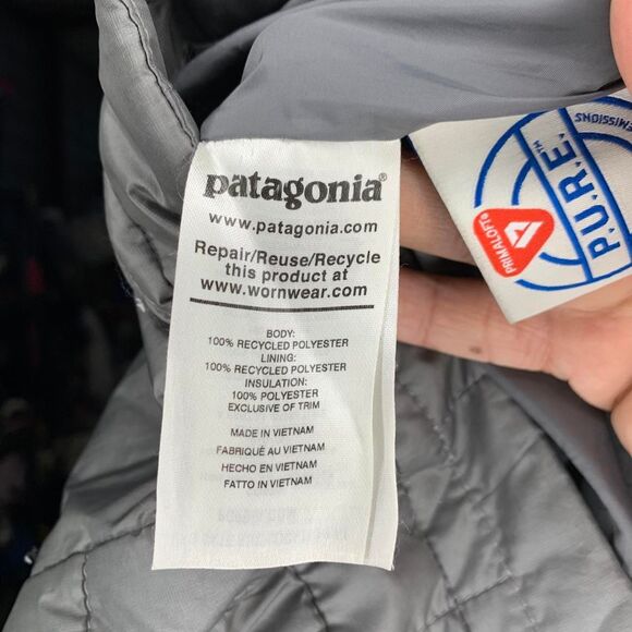Patagonia Womens Gray Long Sleeve Full-Zip Quilted Puffer Coat Size XS - Picture 6 of 7